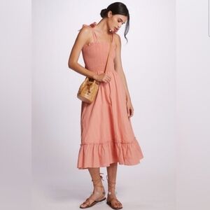 Anthropologie Peixoto Coral Midi Dress